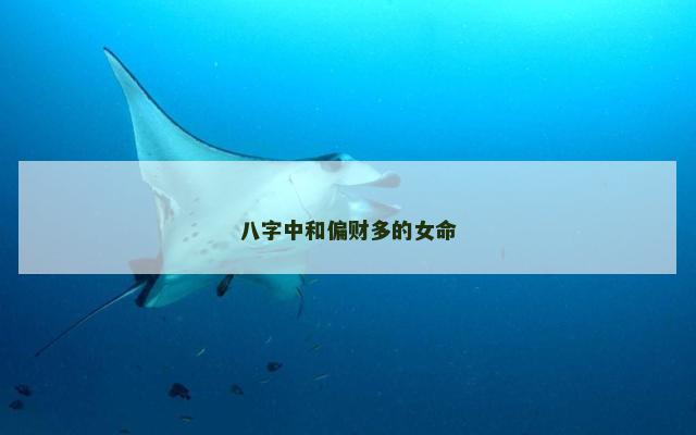 八字中和偏财多的女命
