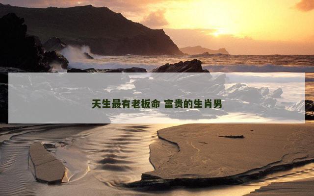 天生最有老板命 富贵的生肖男 天生最有老板命 富贵的生肖男