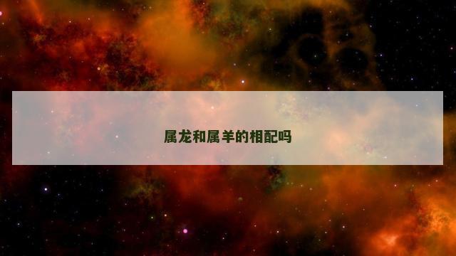 属龙和属羊的相配吗