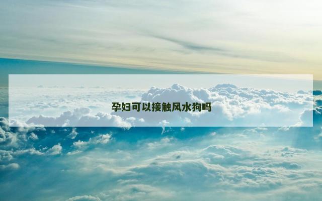 孕妇可以接触风水狗吗