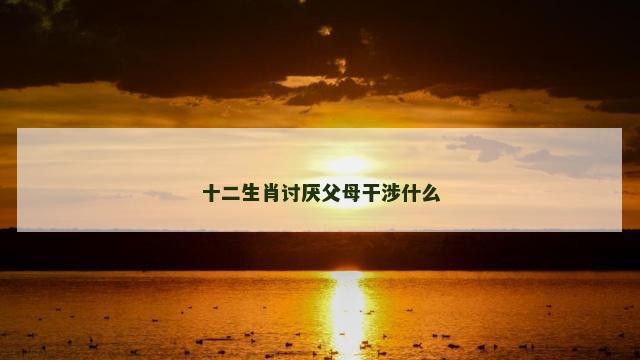 十二生肖讨厌父母干涉什么 十二生肖讨厌父母干涉什么
