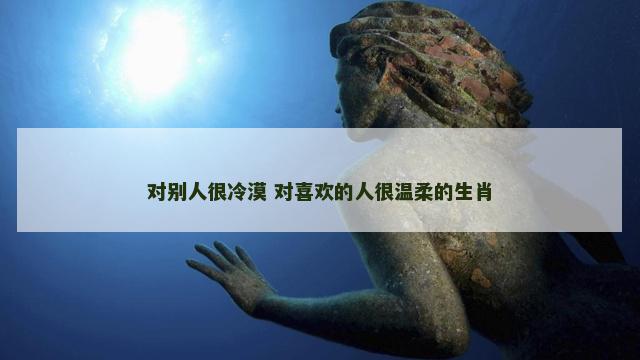 对别人很冷漠 对喜欢的人很温柔的生肖
