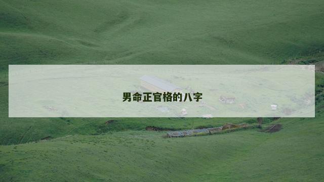男命正官格的八字