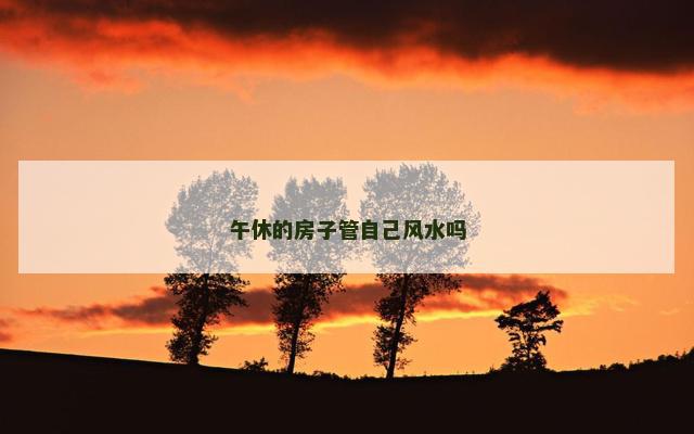 午休的房子管自己风水吗