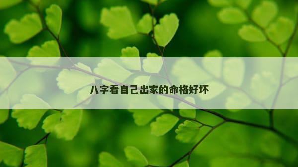 八字看自己出家的命格好坏