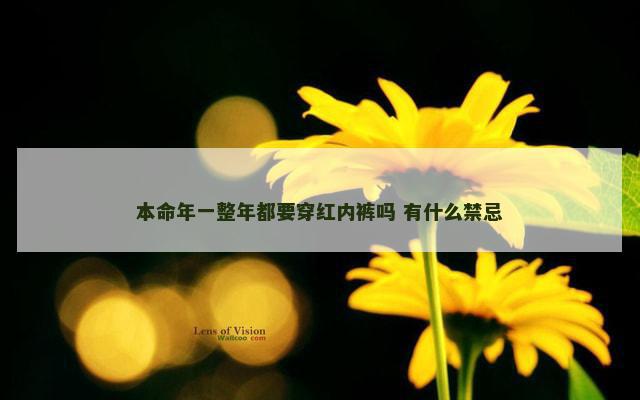 本命年一整年都要穿红内裤吗 有什么禁忌