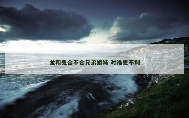 龙和兔合不合兄弟姐妹 对谁更不利