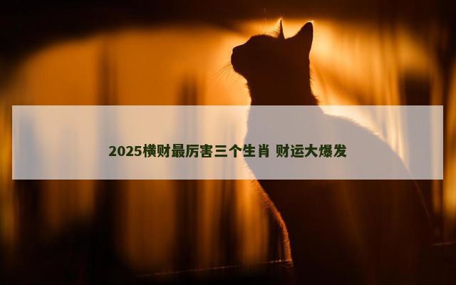 2025横财最厉害三个生肖 财运大爆发