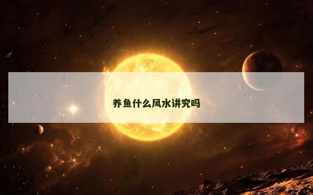 养鱼什么风水讲究吗