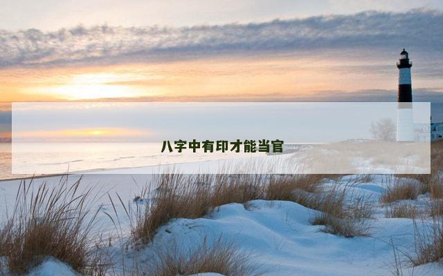 八字中有印才能当官
