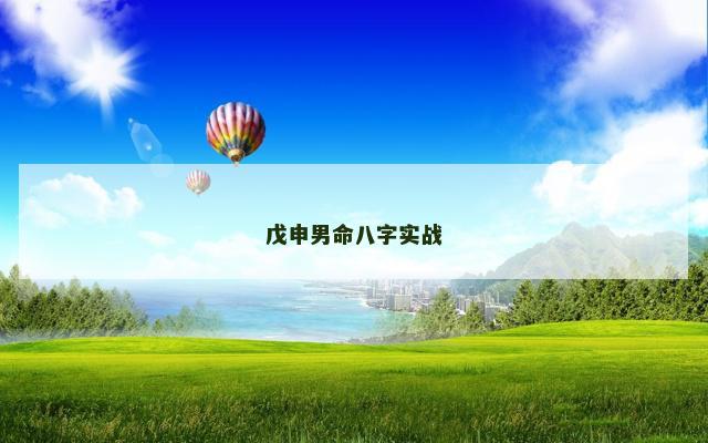 戊申男命八字实战