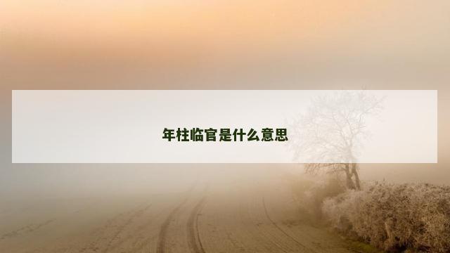 年柱临官是什么意思