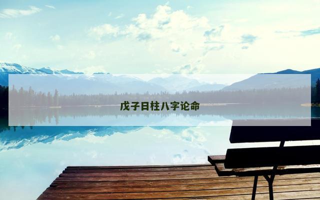 戊子日柱八字论命