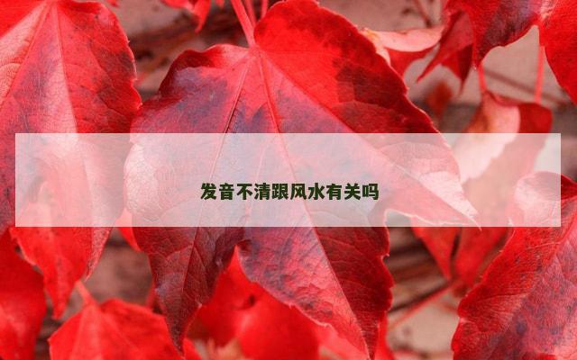发音不清跟风水有关吗