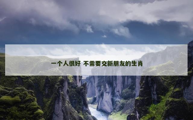 一个人很好 不需要交新朋友的生肖