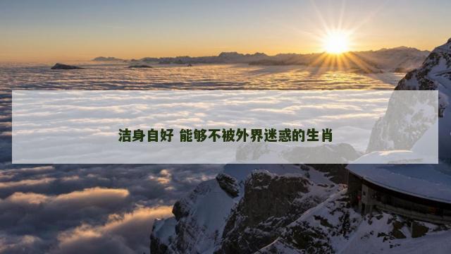 洁身自好 能够不被外界迷惑的生肖 洁身自好 能够不被外界迷惑的生肖