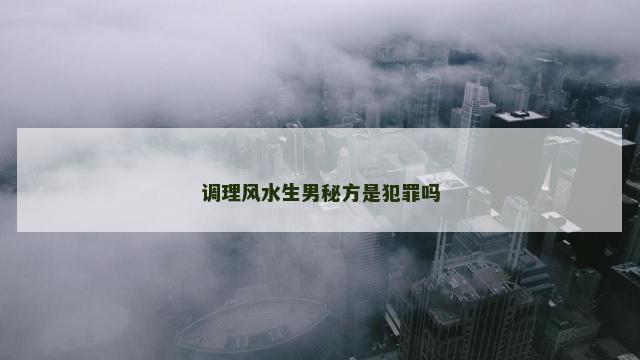 调理风水生男秘方是犯罪吗