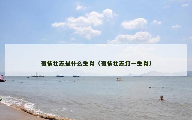 豪情壮志是什么生肖（豪情壮志打一生肖）