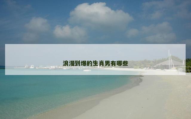 浪漫到爆的生肖男有哪些