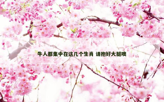 牛人都集中在这几个生肖 请抱好大腿噢