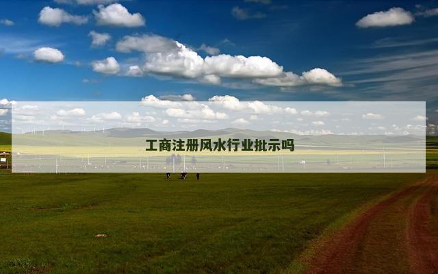 工商注册风水行业批示吗