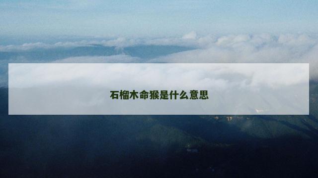 石榴木命猴是什么意思