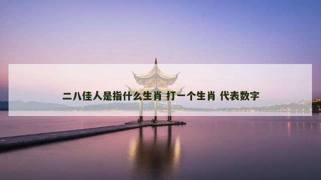 二八佳人是指什么生肖 打一个生肖 代表数字