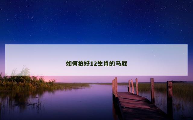 如何拍好12生肖的马屁