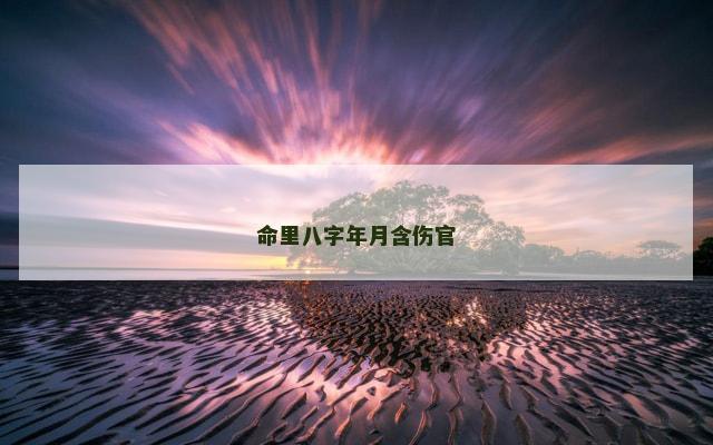 命里八字年月含伤官