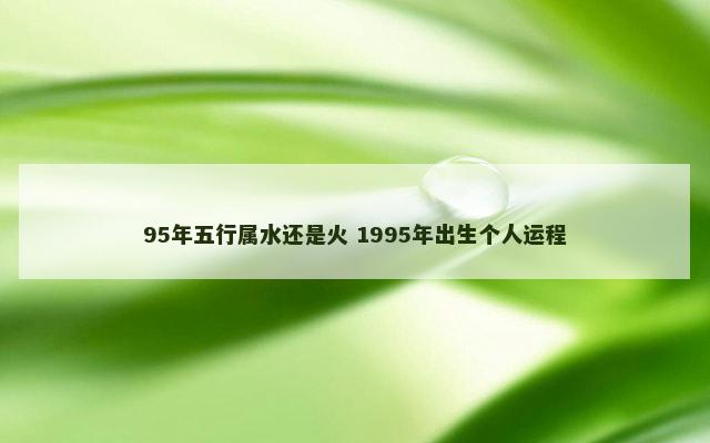95年五行属水还是火 1995年出生个人运程
