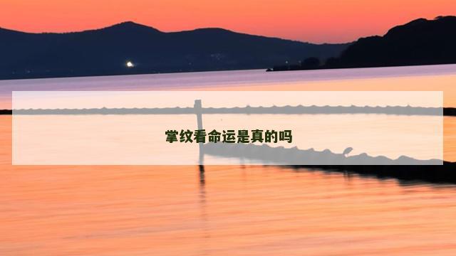 掌纹看命运是真的吗