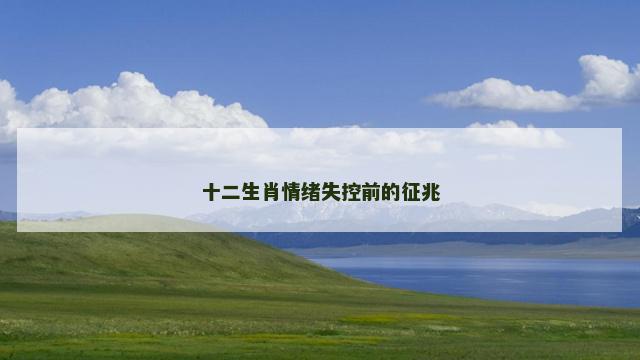 十二生肖情绪失控前的征兆