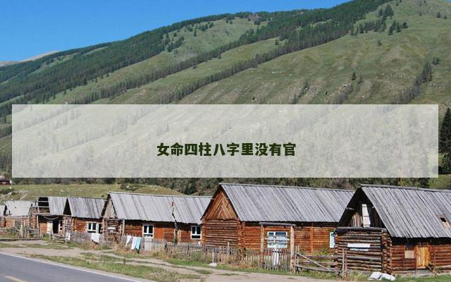 女命四柱八字里没有官