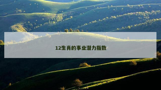 12生肖的事业潜力指数