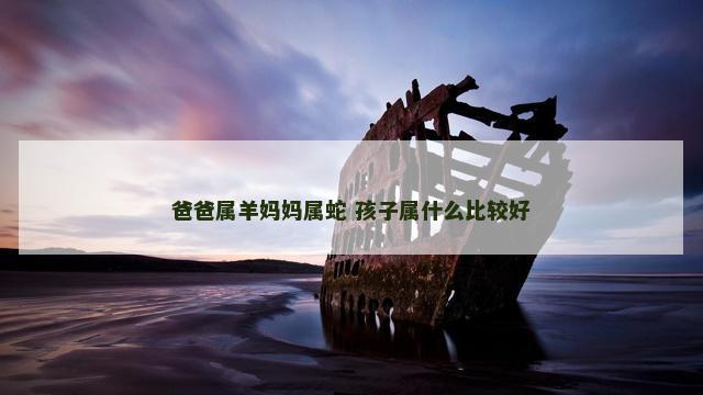 爸爸属羊妈妈属蛇 孩子属什么比较好