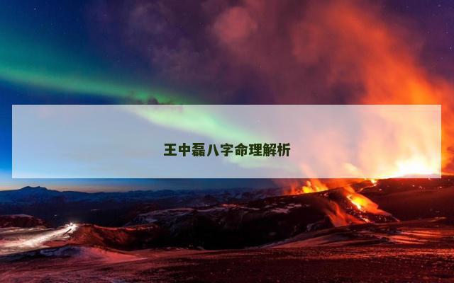 王中磊八字命理解析