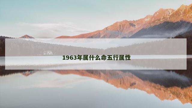 1963年属什么命五行属性 1963年属什么命五行属性