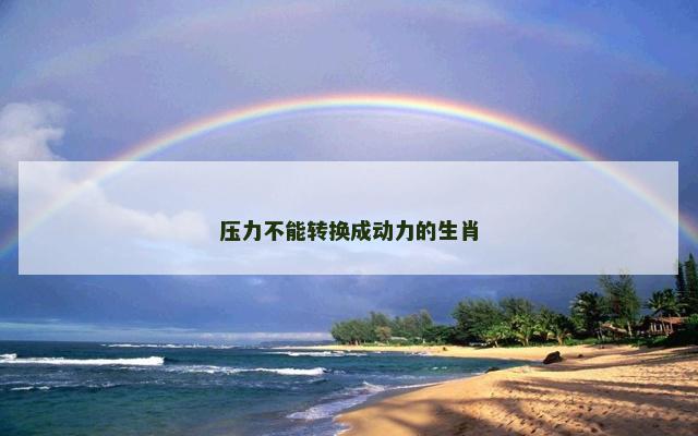 压力不能转换成动力的生肖