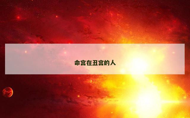 命宫在丑宫的人