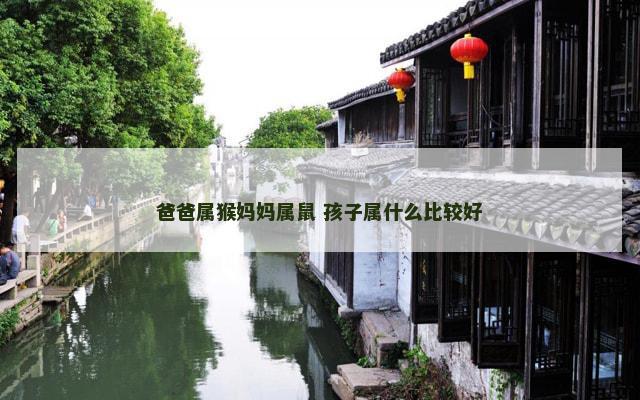 爸爸属猴妈妈属鼠 孩子属什么比较好