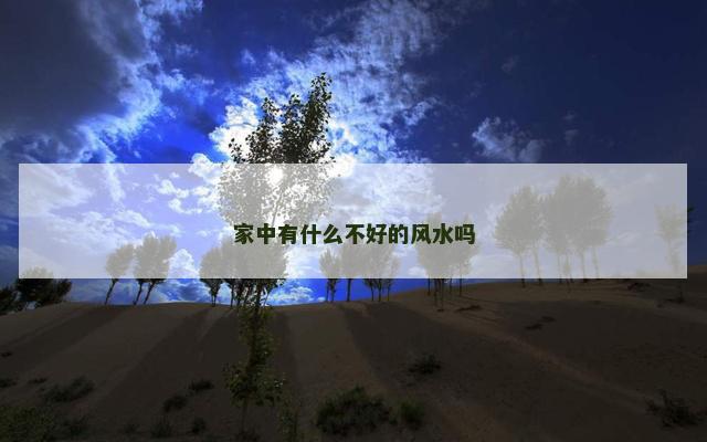 家中有什么不好的风水吗