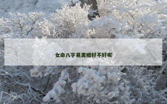 女命八字易离婚好不好呢