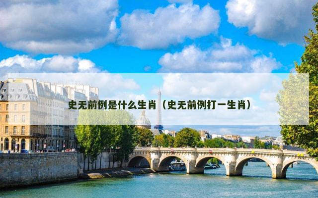 史无前例是什么生肖（史无前例打一生肖）