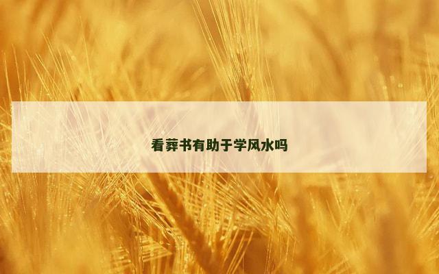 看葬书有助于学风水吗