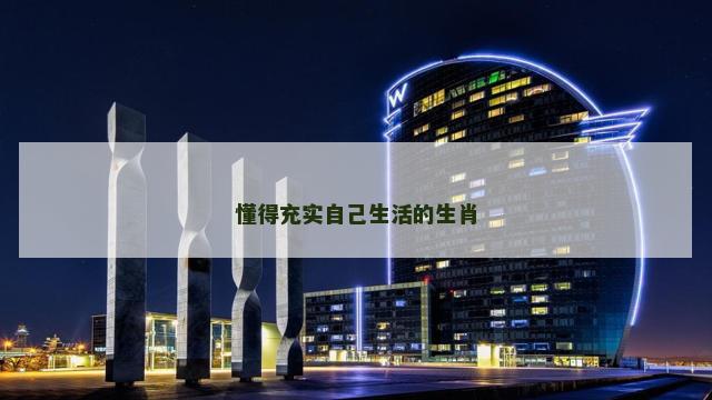 懂得充实自己生活的生肖