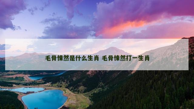 毛骨悚然是什么生肖 毛骨悚然打一生肖