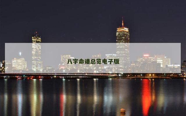 八字命谱总览电子版