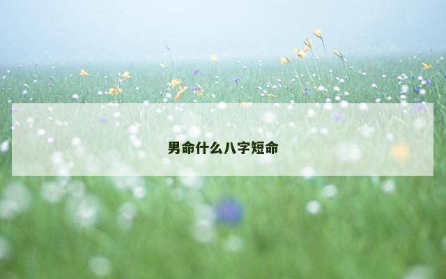 男命什么八字短命