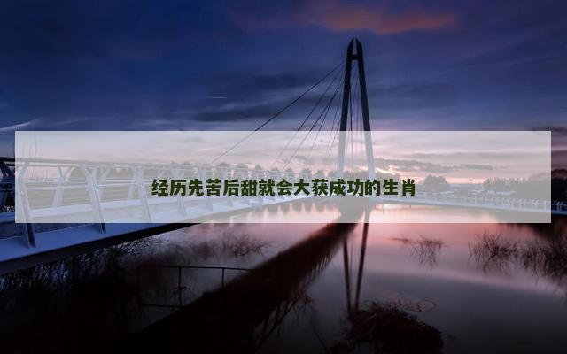 经历先苦后甜就会大获成功的生肖