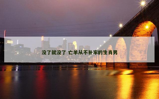 没了就没了 亡羊从不补牢的生肖男 没了就没了 亡羊从不补牢的生肖男